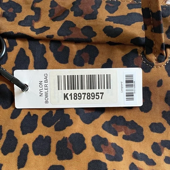 BAGGU Leopard Print Nylon Bowler Bag - Picture 2 of 2